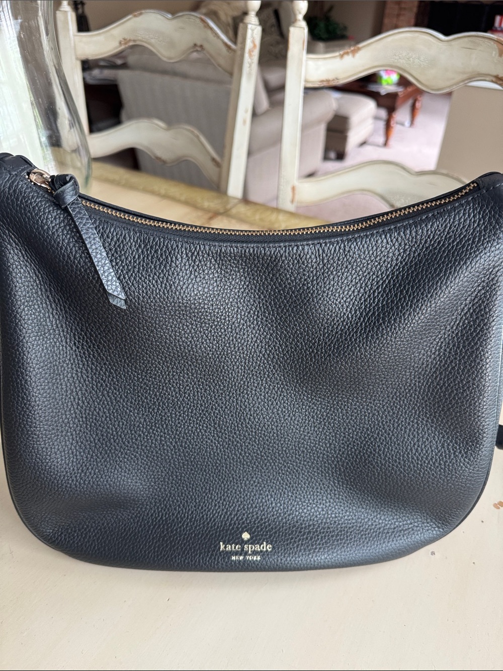 kate spade Black Pebbled Leather Shoulder Bag